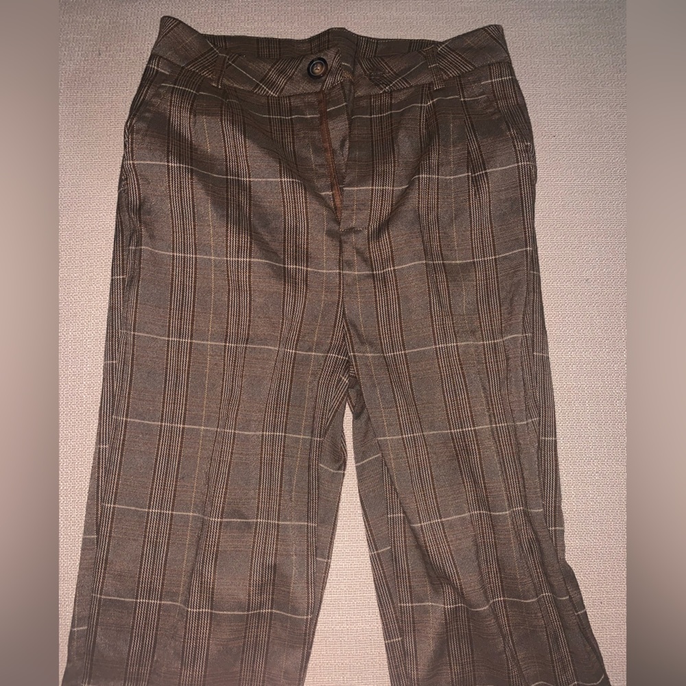 SHEIN High-Waisted Plaid Straight Leg Pants
